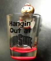 Hangin&#39; Out At Ohio State Shot Glass Oscar Perched on Rim Red Base Licensed - £6.38 GBP