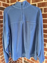 L.L. Bean Men’s Fleece Pullover 1/4 Zip Sweater XXL Zip Pocket Soft Powd... - $16.69