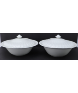 PAIR of Johnson Bros Regency Snow White Snowhite 7&quot; Covered Dishes A - $119.14 CAD