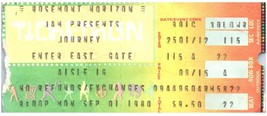 Vintage Journey Ticket Stub Septembre 1 1980 Rosemont Illinois - $39.59