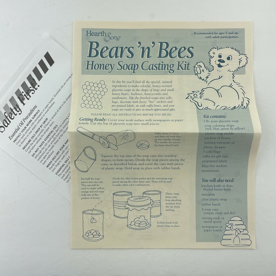 Hearth Song Bears n Bees Soap Making Casting Kit Model 2510 Bath Crafts Item image 7
