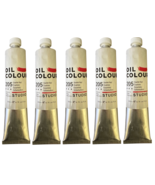 5 Pack of Scarlet Red Oil Paint, Color 205 Artist Quality Size 200 ml Tube - $25.99