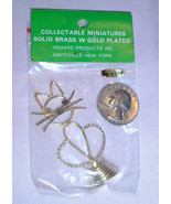 Doll House Miniatures Cat Solid Brass with Gold plating New in Packaging - $9.59 CAD