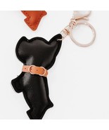 Scottie Puppy Vegan Leather Bag Charm Key Chain Black - $363.83 MXN