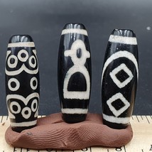 N#341 Himalayan Indo Tibetan rari modelli occhi Dzi amuleto perline lott... - €47,88 EUR
