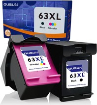 63XL Black Tri Color Ink 2 Pack Replacement for HP Ink 63 XL Works with HP Offic - £54.50 GBP