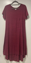 Lularoe Llr Size Medium Maxi Dress Burgundy Front Pocket #548 - £35.99 GBP