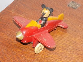 Vintage Mickey Mouse Air Mail Sun Rubber Airplane Toy - $64.35
