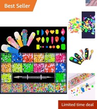 Lightweight Fluorescence Nail Art Rhinestones Set: 600 Diamonds + 2500 F... - $39.00