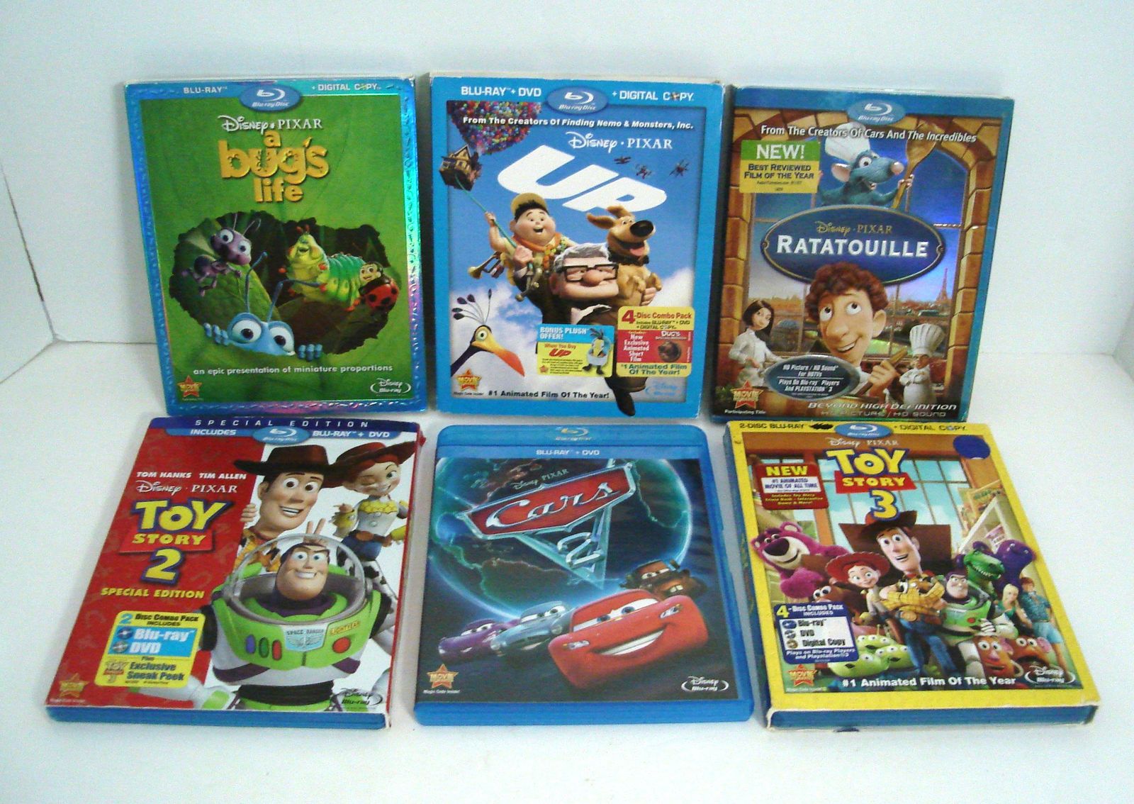 Disney: A Bug&#39;s Life, UP, Ratatouille, CARS 2, Toy Story 2 and 3 Blu-ray... - $29.95
