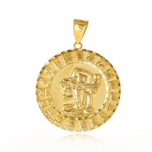 Gold Diamond Cut Ancient Aztec Mayan Sun Deity Pendant (3 sizes) - £253.05 GBP+