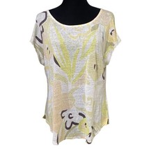 Rachel Zoe Linen Abstract Floral Boho Beachy Top Size Large - $34.99