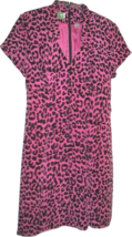 Vintage 90’s 100% Silk Pink and Black Leopard Print Short Sleeve Shirt D... - $149.00