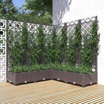 Garden Planter with Trellis Brown 47.2&quot;x47.2&quot;x47.8&quot; PP - $172.99