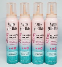 Lot of 4 Salon Selectives Plumping Mousse, Hair Spray, Anti-Frizz #3, 4oz - £19.70 GBP