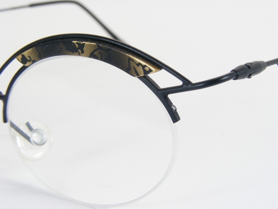 DOMINO 15-118 Black /Gold Unique RARE EYEGLASSES FRAME 40-25-136 Germany Item image 5