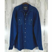 Buckle Black Mens Shirt Size XL Blue Pearl Snap Athletic Fit Long Sleeve... - £19.37 GBP
