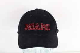 Vintage 90s Adidas Spell Out University of Miami of Ohio Strapback Hat Black - $49.45