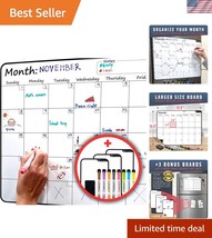 Stain-Resistant Magnetic Monthly Calendar Plus 3 Grocery List Whiteboard... - $840.68 MXN