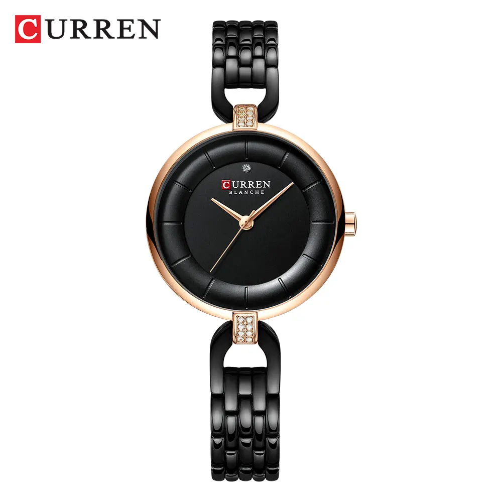 Quartz Women  Rhinestone Clock Woman Gift Charming  Stainless Steel Bracelet Wom - £32.20 GBP