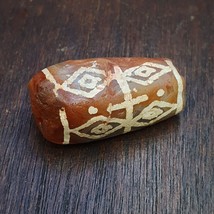 Amuleto de cuentas de cornalina decoradas con cuentas de ágata roja grab... - $48.14