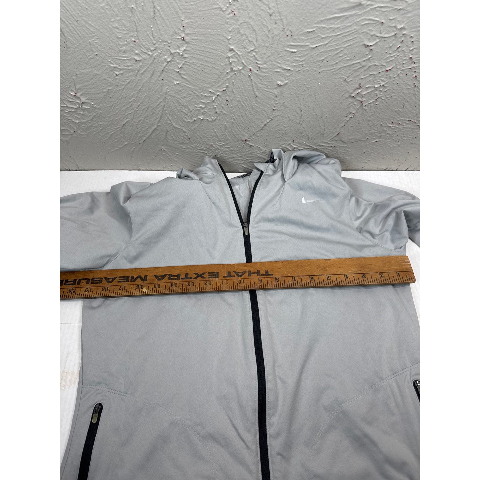 Nike Womens Full Zip Hooded Windbreaker Golf Jacket Zip Pockets 509348 Gray Sz M Item image 4