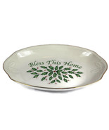 Lenox Holiday Bless This Home Oval Bread Tray Holy Berries Dimension Col... - £15.39 GBP