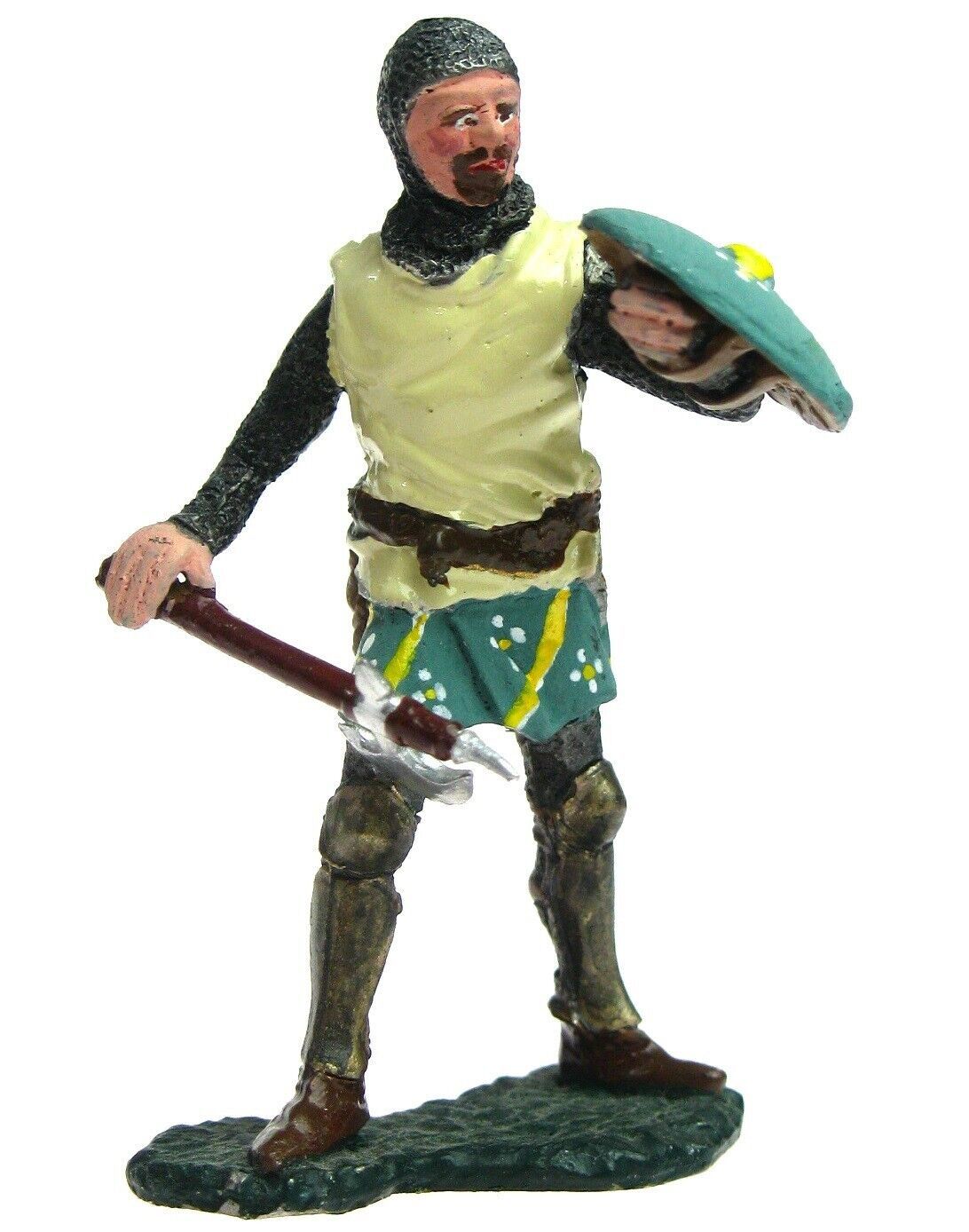 Primary image for Al Charles Medieval Knight w/Ax Shield Painted Metal Lead Toy Soldier 54mm+