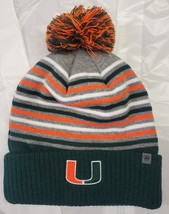 Miami Hurricanes Top of the World Knit Stocking Cap with Pom - NCAA - $19.39