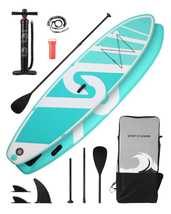 Inflatable Paddle Board Stand up 10&#39; SUP 6 In.Thick Carry Bag Fast Pumping Green - £146.03 GBP