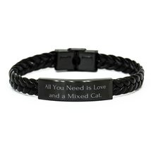 Motivational Mixed Cat Gifts, All You Need is Love and a Mixed Cat, Unique Holid - £18.76 GBP