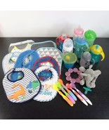 23pc Bundle Lot of Baby Feeding Teething Supplies - Bibs, Bottles, Spoons - £23.90 GBP
