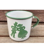 VTG ENAMEL GRANITEWARE CHILDS CUP SWEDEN GREEN GINGERBREAD MAN WOMAN - £11.80 GBP