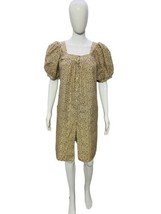 Doen Rare Meadow Cotton Puff Sleeve Sienna Champagne Floral Mini Dress S - $259.63
