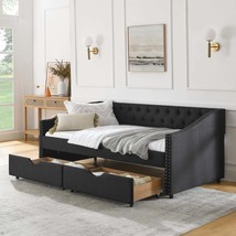 Twin Daybed with Drawers, Upholstered Sofa Bed - $338.99