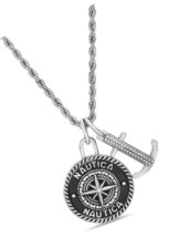Oxidized Stainless Steel Black Enamel Compass Anchor - $58.79