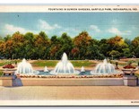 Sunken Gardens Fountain Garfield Park Indianapolis Indiana IN Linen Post... - £1.54 GBP