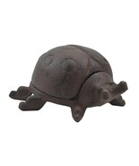 Lady Bug Hide A Key Box Distressed Brown Cast Iron Garden Flower Bed Decor - £10.60 GBP