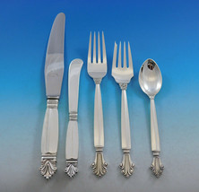 Acanthus by Georg Jensen Danish Sterling Silver Flatware Set 12 Service 64 Pcs - £5,737.37 GBP