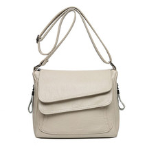 Female Leather Messenger Bags Sac A Main Crossbody Bags For Women Vintage Should - $31.30
