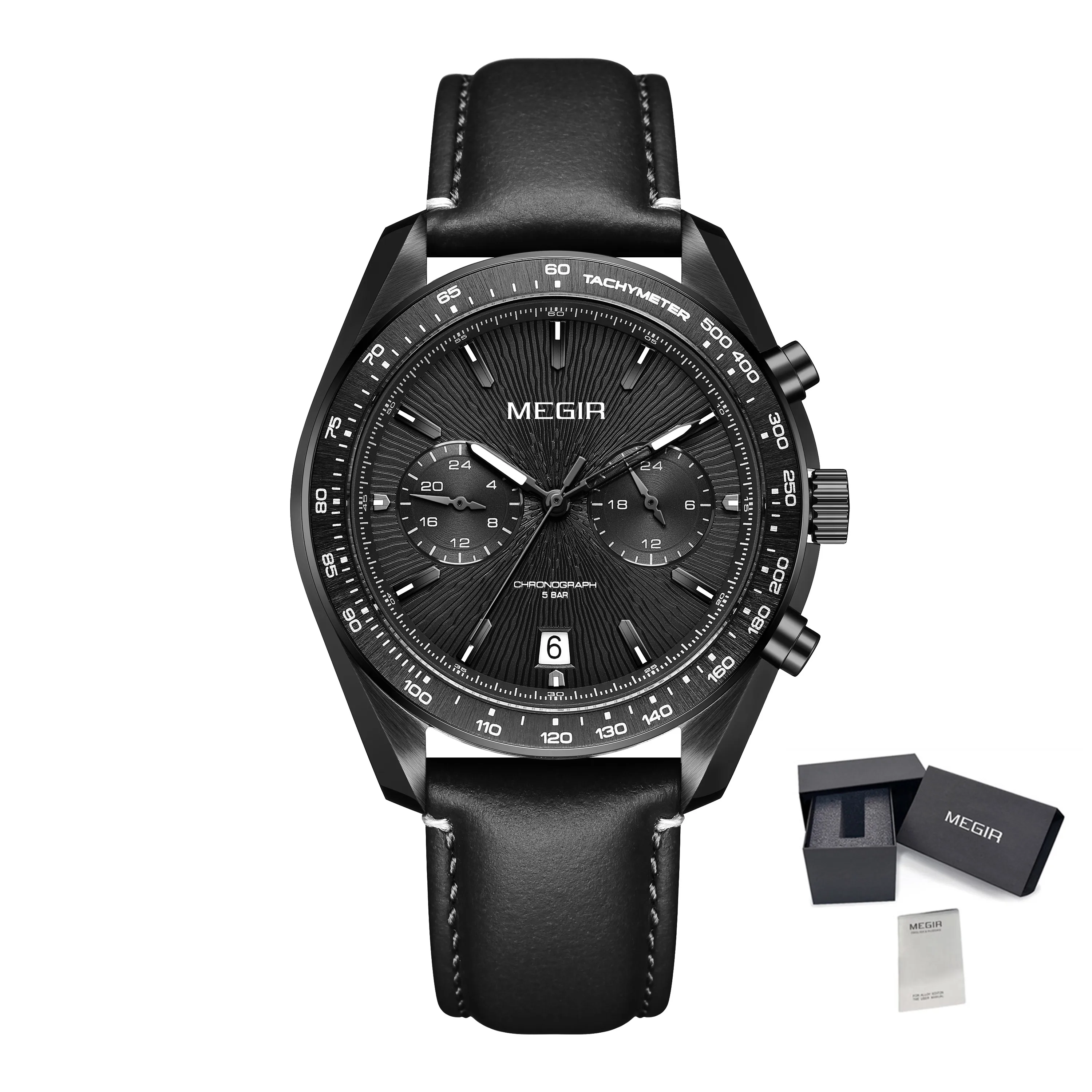 Quartz Watch for Men Top Luxury Sport Military Wristwatch Leather Strap Date Cas - £63.57 GBP