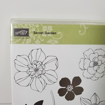 STAMPIN UP Secret Garden stamp set 7 pieces #129144 Flowers Leaves Floral Stem - £11.46 GBP