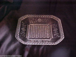 Vintage Antique Adams Glass Wild Flower Crystal Bread Plate Platter - £36.74 GBP