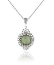 Filigree Art Alexandrite Gemstone Women Silver Boho Pendant Necklace - Handcraft - £33.94 GBP