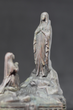 ⭐French vintage religious statue of  Lourdes :Virgin Mary with St Bernad... - $54.45