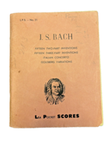 J. S. Bach Lea Pocket Scores No. 21 Italian Concerto Goldberg Variation Book Vtg - £9.33 GBP