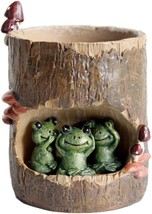 The Goodplay Frog Flower Pot Succulent Planters Tree Hole Pots Resin Flower - £28.46 GBP