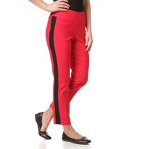 up! Petite Tuxedo Striped Red Black Contrasting Pants Petite Size 2P NWT - £16.74 GBP