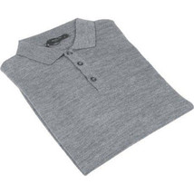 Mens PRINCELY Soft Merinos Wool Sweater Knits Lightweight Polo 1011-40 Mid Gray image 2
