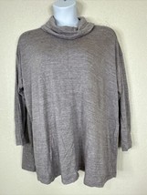 J. Jill Womens Plus Size 2X Purple Plush Knit Cowl Neck Top Long Sleeve Pockets - £14.69 GBP